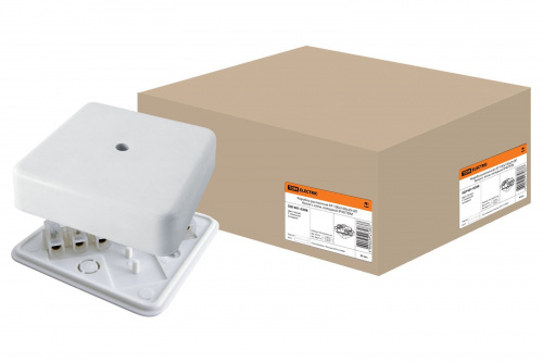 Коробка КР 100х100х29 ОП с клеммной колодкой, белая, IP40 (SQ1401-0208) Распаячная коробка Коробка КР 100х100х29 ОП с клеммной колодкой, белая, IP40 (SQ1401-0208) Распаячная коробка