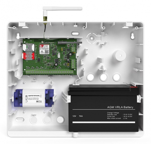 Контакт GSM-5A v.2 с внешней антенной в корпусе под АКБ 7 Ач Панель охранная Контакт GSM-5A v.2 с внешней антенной в корпусе под АКБ 7 Ач Панель охранная