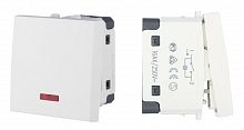 Выключатель с индикатором 45х45мм 16 A, 250 B, белый LK45 (850904) Выключатель