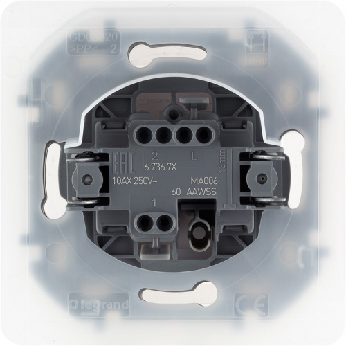 Inspiria переключатель 1-клавишный, скрытой установки, IP44, белый (673670) Переключатель фото 2
