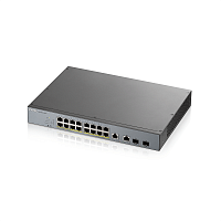 GS1350-18HP-EU0101F L2 коммутатор PoE+ для IP-видеокамер rack 19", 16xGE PoE+, 2xCombo (SFP/RJ-45)