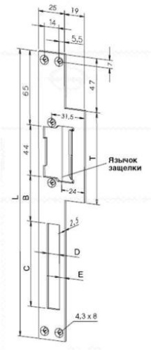 Eff-Eff Lap(165 01) (-------16501-04) Планка, плоская, длинная левая