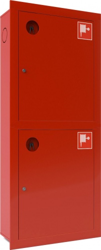Ш-ПК-003-21ВЗК (ПК-320-21ВЗК) лев. Шкаф пожарный встроенный закрытый красный