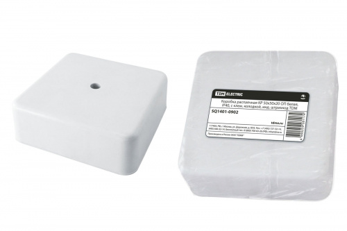 Коробка КР 50х50х20 ОП белая, IP40, с клеммной колодкой (SQ1401-0902) Распаячная коробка Коробка КР 50х50х20 ОП белая, IP40, с клеммной колодкой (SQ1401-0902) Распаячная коробка