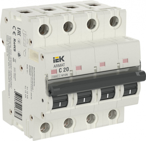 M10N 4P C 20А 10кА ARMAT (AR-M10N-4-C020) Автоматический выключатель M10N 4P C 20А 10кА ARMAT (AR-M10N-4-C020) Автоматический выключатель