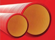 Труба жесткая двустенная D=160, цвет красный (160916-6K) Труба жесткая двустенная для кабельной канализации