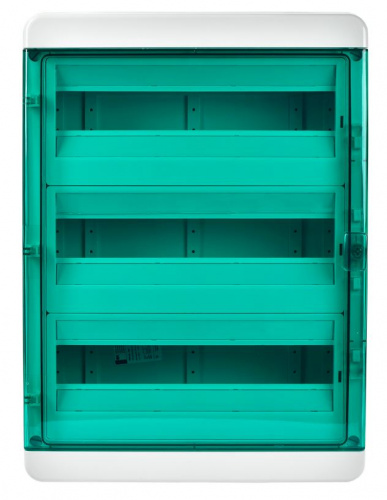 Корпус пластиковый TEKFOR КМПн-54 IP65 зеленая прозрачная дверь (TF5-KP72-N-54-65-K03-K06) фото 2