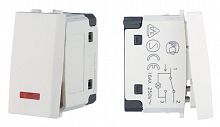 Переключатель с двух мест, с индикатором 45х22,5мм, белый LK45 (850404-1) Переключатель с двух мест (схема 6L)