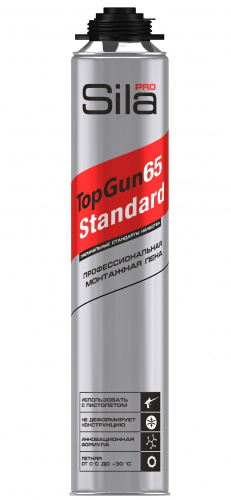 Пена монтажная Sila Pro TopGun 65 STANDARD, 850 мл Пена монтажная профессиональная Пена монтажная Sila Pro TopGun 65 STANDARD, 850 мл Пена монтажная профессиональная