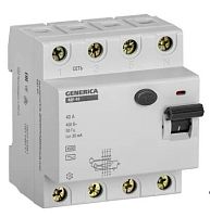 ВД1-63 4Р 40А 30мА GENERICA (MDV15-4-040-030) Выключатель дифференциального тока