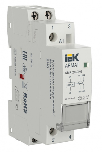 Контактор модульный KMR 20А 230В AC 2НО ARMAT (AR-KMR10-020-20-230)