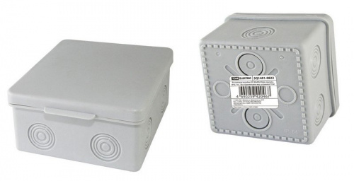 Коробка ОП 80х80х50мм, крышка, IP54, 7вх., без гермовводов (SQ1401-0822) Распаячная коробка Коробка ОП 80х80х50мм, крышка, IP54, 7вх., без гермовводов (SQ1401-0822) Распаячная коробка