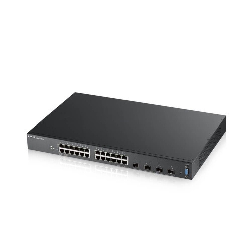 XGS2210-28-EU0101F L2+ коммутатор rack 19", 24xGE, 4xSFP+, стекируемый (до 2), бесшумный
