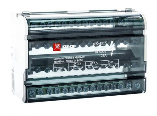 Шина нулевая в корпусе 4х15 (sn0-4х15) Шина нулевая в корпусе