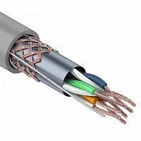 SF/UTP, CAT 5e, PVC, 4PR, 24AWG, INDOOR, STRANDED, серый, 305м, REXANT (01-0343)