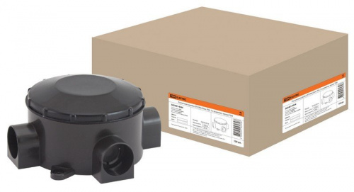 Распаячная коробка ОП D80х35мм, IP42, 3-х рожковая, черная TDM (SQ1401-4044) Распаячная коробка ОП