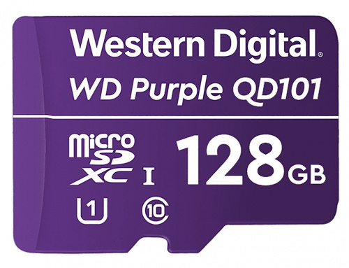 MicroSDHC 128ГБ, Class 10 UHS 1 (WDD128G1P0C) Карта памяти WD Purple SC QD101 Ultra Endurance MicroSDHC 128ГБ, Class 10 UHS 1 (WDD128G1P0C) Карта памяти WD Purple SC QD101 Ultra Endurance