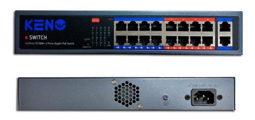 KN-SW1602POE+ Коммутатор с питанием по PoE KN-SW1602POE+ Коммутатор с питанием по PoE