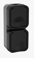 TORS Розетка 2-местная вертикальная TS132 открытой установки 16А IP55 графит (TS-R26-16-55-V-K53) Розетка 2-местная вертикальная серии TORS