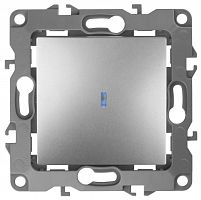 Выключатель 1-кл. с подсветкой IP20 12-1102-03 250В 10АХ алюминий ЭРА (Б0014635)