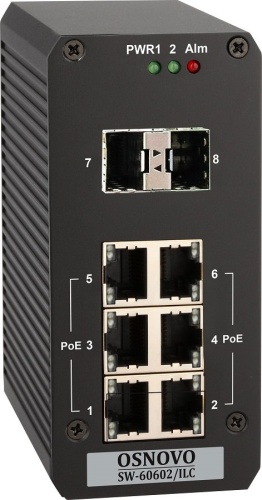 SW-60602/ILC Промышленный PoE коммутатор на 8 портов