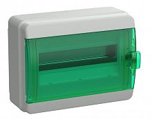Корпус пластиковый TEKFOR КМПн-12 IP65 зеленая прозрачная дверь (TF5-KP72-N-12-65-K03-K06)