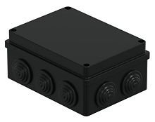 Коробка JBS150 150х110х70, 10 вых., IP55, черная (44009BL-1) Коробка монтажная
