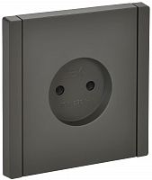 FORTE&PIANO Розетка 1-местная FP317 без заземления с защитными шторками винтовое крепление скрытой установки 10А серый (FP-R13-10-K03)