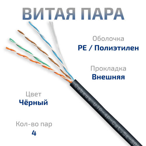 UTP-4P-Cat.5e-SOLID-OUT-PE-UV-50 (11246c-6) фото 4
