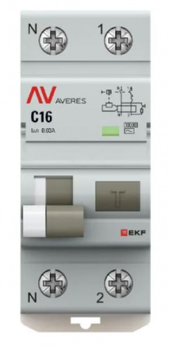 DVA-10 1P+N 16А C 30мА AC 10кА AVERES (rcbo10-1pn-16C-30-ac-av) Дифференциальный автоматический выключатель фото 2