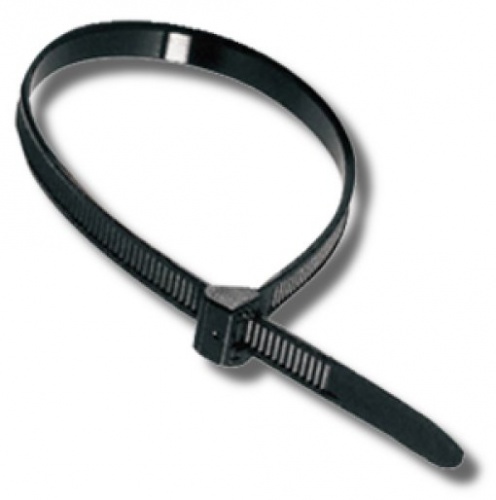 Хомут-стяжка кабельная нейлоновая 350x4,8 мм, черная (уп 100 шт) (07-0351) Кабельная стяжка (хомут) нейлоновая, неоткрываемая