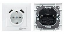 Валенсия розетка 1-местная с/з 16А (EWR16-028-10-2USB) Розетка 1-местная с/з 16А