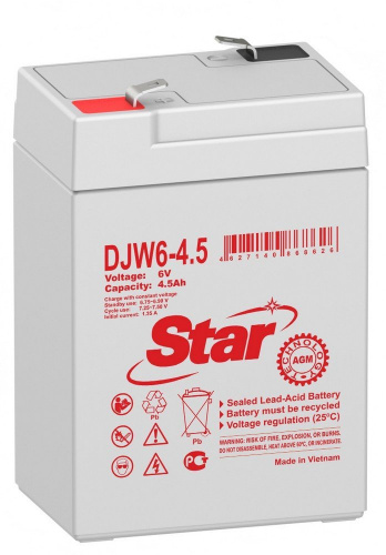 STAR DJW6-4.5 Аккумулятор герметичный свинцово-кислотный STAR DJW6-4.5 Аккумулятор герметичный свинцово-кислотный
