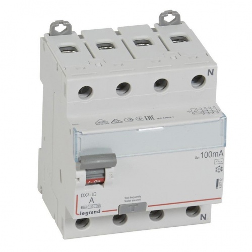 ВДТ DX3 4П 63А AC 100мА N справа (411714) Выключатель дифференциального тока