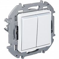 Inspiria переключатель 2-клавишный с подсветкой, скрытой установки, IP44, белый (673665) Переключатель