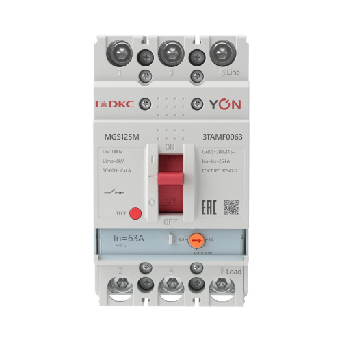 YON MGS125 3P 50,4-63A 25kA (MGS125M-3TAMF0063) фото 3