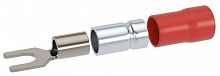 Наконечник вилочный НВИ 0,25-1,5 М5 (D5,3мм) (100 шт) (2A15P-DS-PVC) Наконечник вилочный с изолированным фланцем ПВХ, двойная гильза