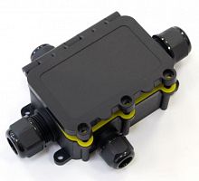 Коробка распределительная с откидной крышкой 4-вводная IP68 ПА66 40А 450В d3,5-12 мм 131х95х37 (PR08.13153) (Промрукав)