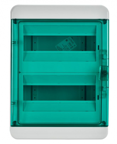 Корпус пластиковый TEKFOR КМПн-24 IP65 зеленая прозрачная дверь (TF5-KP72-N-24-65-K03-K06) фото 2