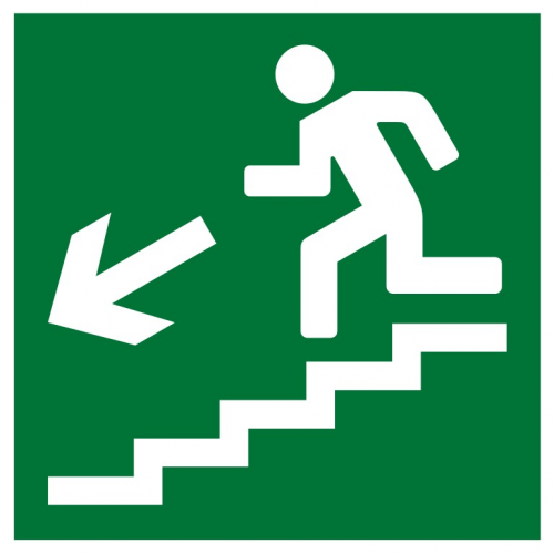 Плёнка (Е-14) направление к эвакуационному выходу по лестнице вниз (налево) (200х200) Пленка