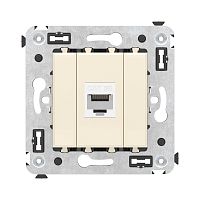 Розетка RJ-45 в стену, кат.5E, Avanti, одинарная, ванильная дымка (4405663) Розетка компьютерная