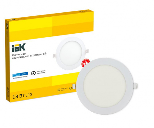 Светильник светодиодный ДВО 1608 LED 18Вт 6500 круг белый (LDVO0-1608-1-18-6500-K01) фото 2