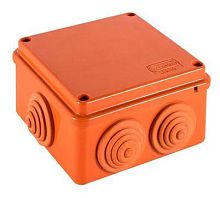 Коробка JBS100 100х100х55, 6 вых., 12P, (0,15-2,5мм²) (43437HF) Коробка монтажная, огнестойкая, без галогена