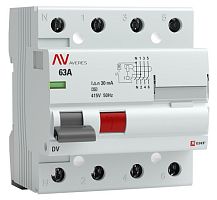 DV 4P 63А/ 30мА (A) AVERES (rccb-4-63-30-a-av) Выключатели дифференциального тока (УЗО)