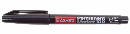 Маркер перманентный Luxor «100» 1-2 мм, черный, пулевидный (08-9001) Ручка для маркировки