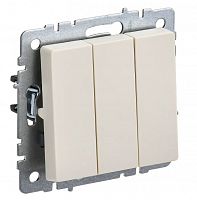 Выключатель 3-клавишный ВС10-3-0-БрКр бежевый BRITE (BR-V30-0-10-K10) Выключатель