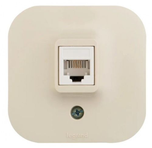 Quteo розетка компьютерная RJ45, 5e UTP, о/у, слоновая кость (782254) Розетка компьютерная фото 3