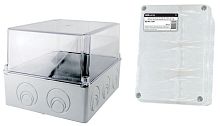 Распаячная коробка ОП 240х195х165мм, прозрачная крышка, IP55, кабельные вводы d28-3шт, d37-2шт (SQ1401-1278)