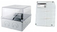 Коробка ОП 240х195х165мм, прозрачная крыша, IP55, монтажная плата, кабельные вводы d28-3шт, d37-2шт (SQ1401-1348) Распаячная коробка