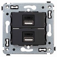 Зарядное устройство USB в стену 2.1 А, черный матовый, Avanti (4412543) Розетка